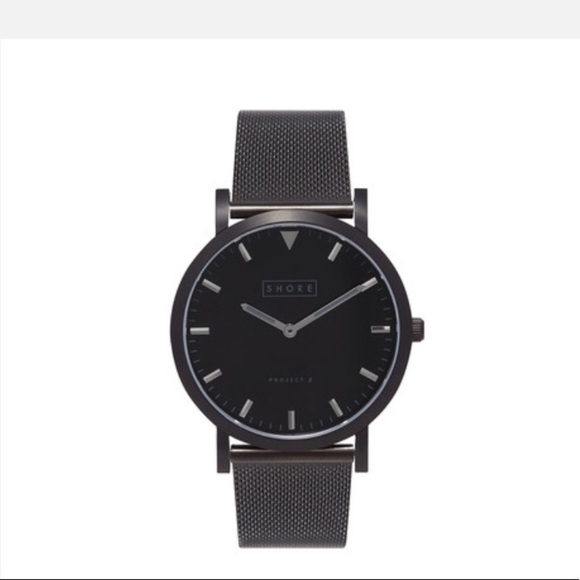 Shore Project Unisex Falmouth black SS mesh watch